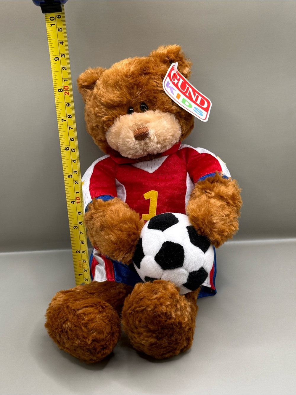 NWT Gund Kids Kicker Soccer Player Bear Stuffed Animal